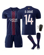 PSG Home Stadium Shirt 2025-26 with Cup printing D. Doué 14