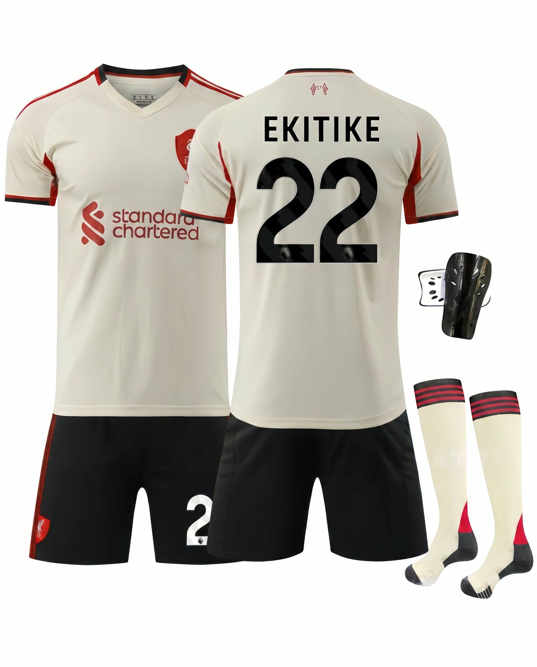 Liverpool Away Shirt 2025-26 with Ekitike 22 Printing