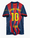 Red and blue sports jersey with 'Lamine Yamal' and number '10' on a white background