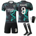 Sports jersey with dragon design, number 9, and 'Emirates' branding on a white background.