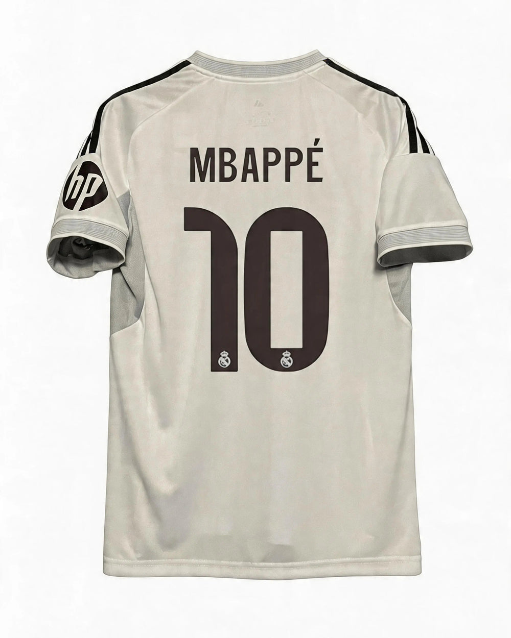 Soccer jersey with 'Mbappé' and number '10' on a white background
