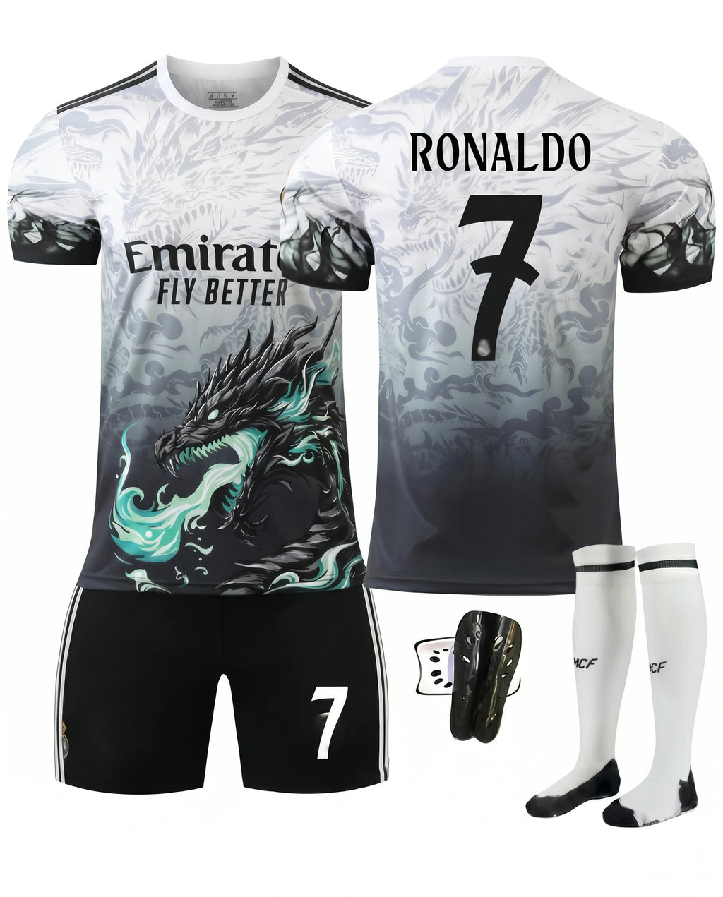 Ronaldo #7 Madrid Blue Dragon Edition Soccer Kit