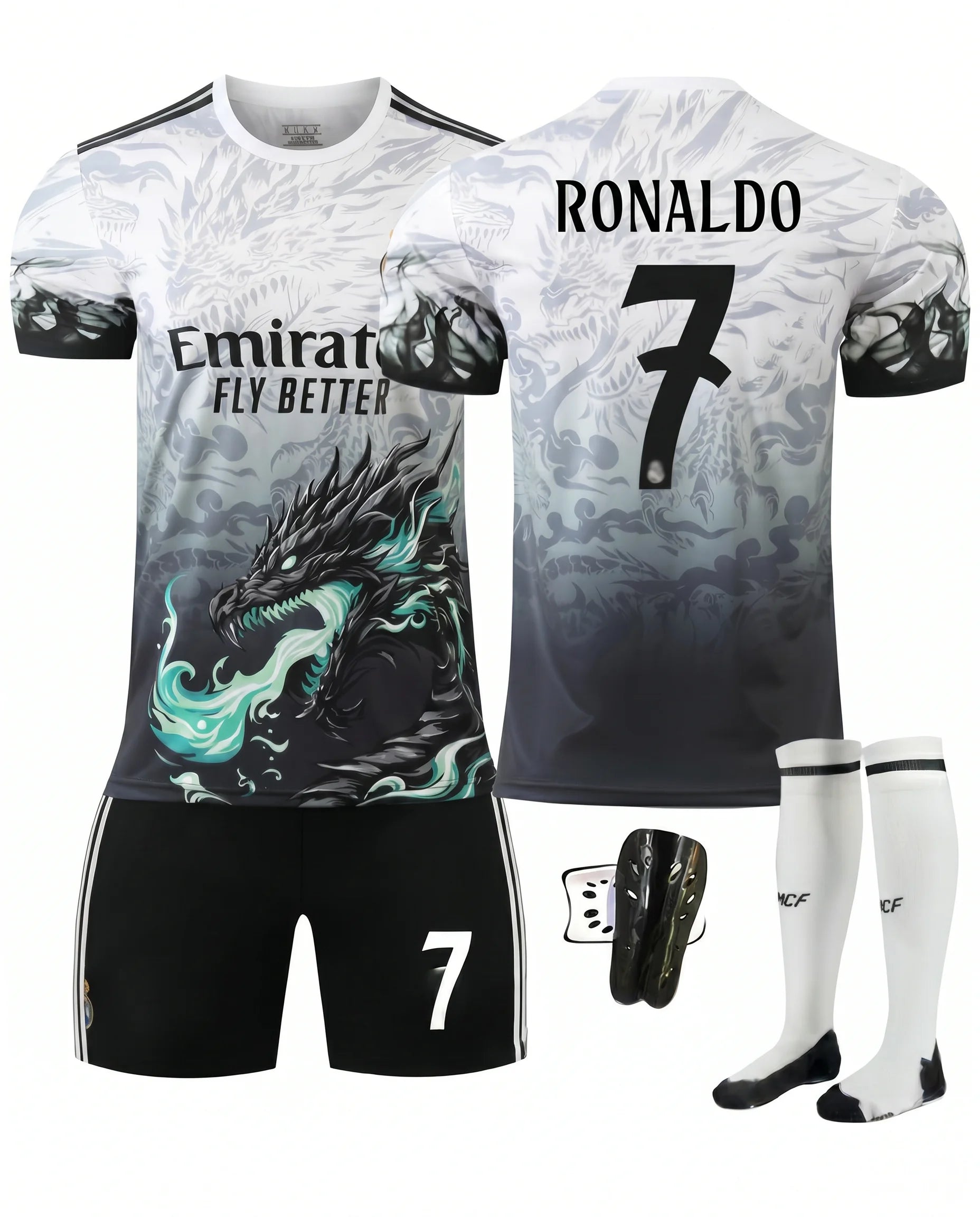 Ronaldo #7 Madrid Blue Dragon Edition Soccer Kit