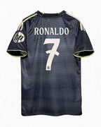 Black sports jersey with 'Ronaldo' and number '7' on a white background